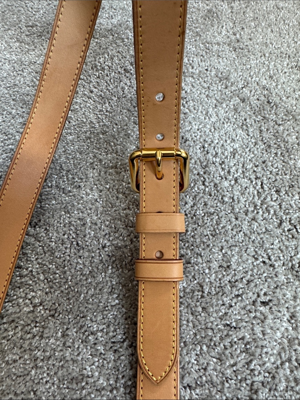 Large wide Louis Vuitton vachetta leather adjustable Crossbody strap EUC LV - Picture 3 of 6